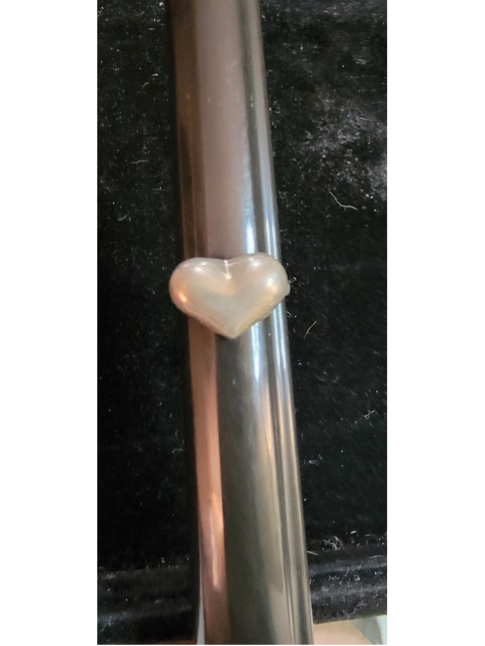 Vintage Sterling Silver Puffy Heart Ring Size 8 Minimalist Love Band